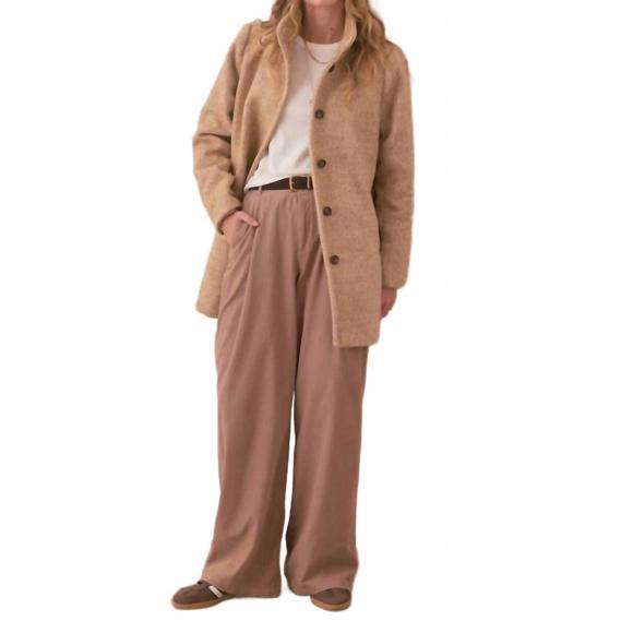 NEW MARINE LAYER stephanie cocoon coat in camel herringbone - Picture 1 of 4